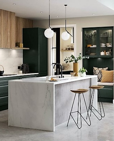 Heritage Green Shaker Kitchen by Stuart J Warrington & Co